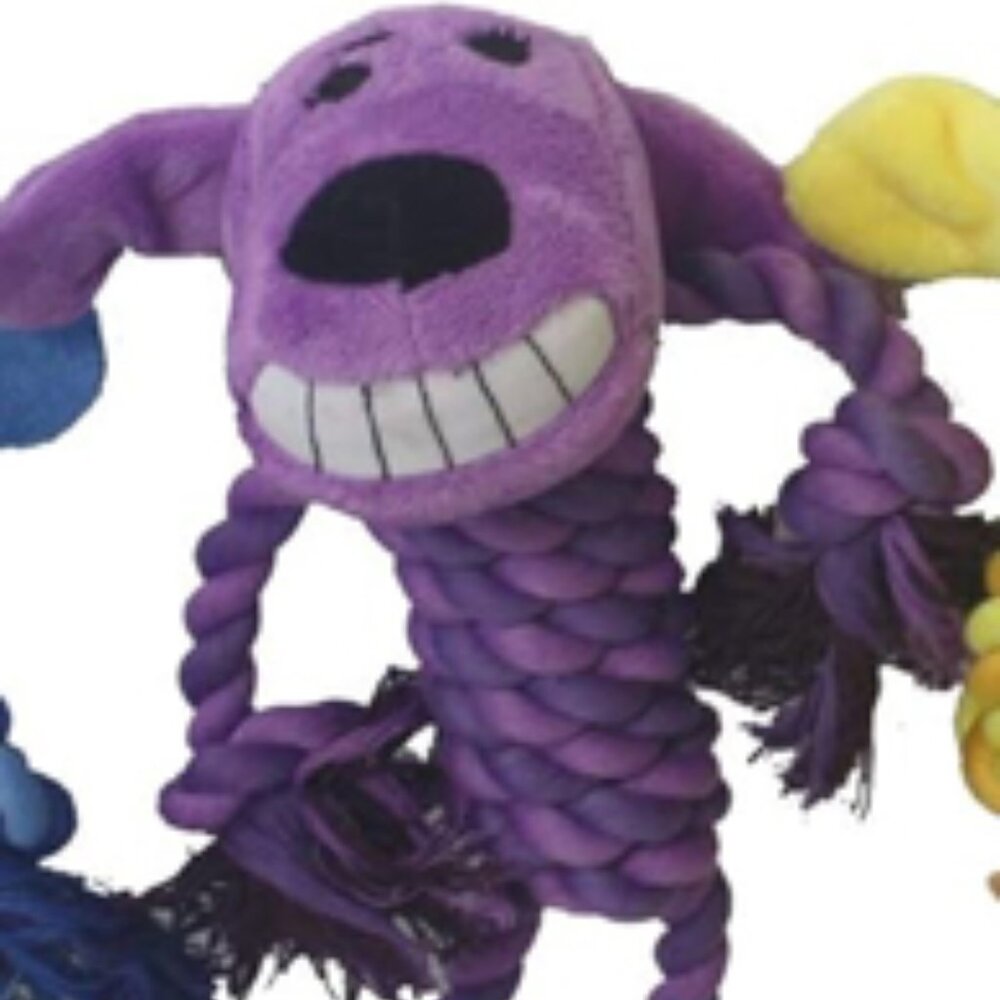 Multipet Rope Body Loofa 6' Dog Toy (Purple)